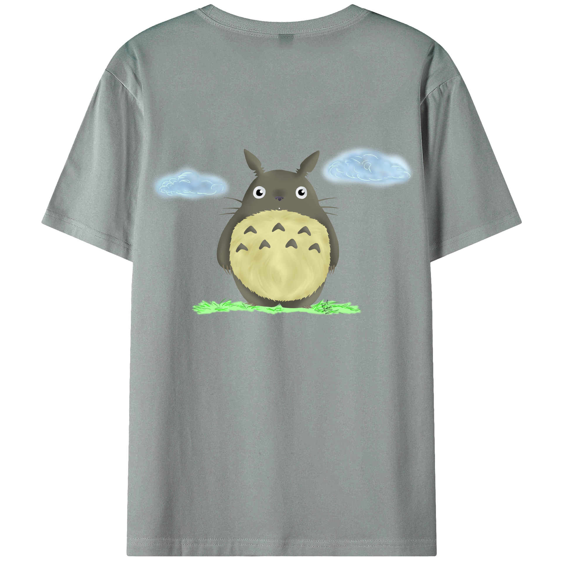 （画像用） となりのトトロ 草壁メイ 草壁サツキ My Neighbor Totoro Satsuki Kusakabe Mei Kusakabe 綿100％ メンズ半袖Tシャツ（バックプリント） 通気性